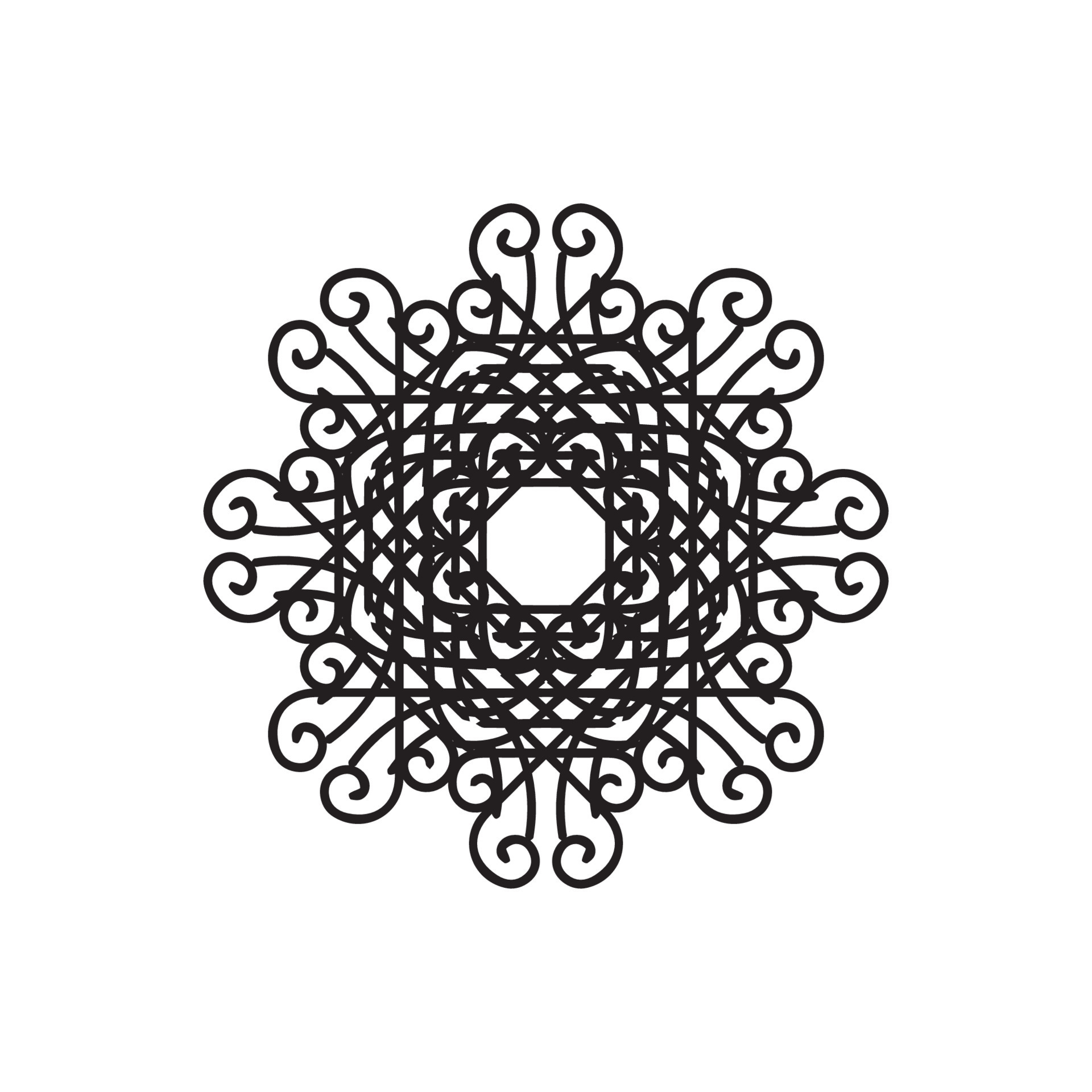 Ornament icon. Simple style ornament poster background symbol. Ornament