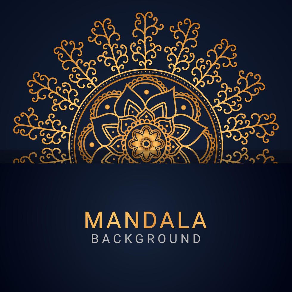 luxury mandala golden with a black background elegant designluxury mandala golden with a black background elegant design vector