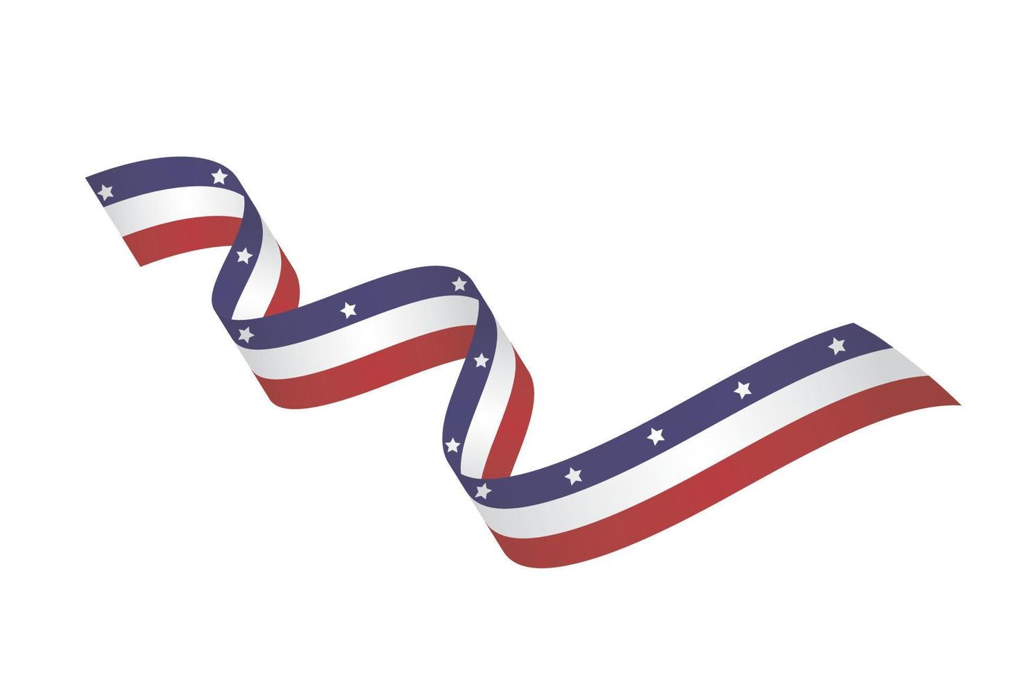 cinta de bandera con los colores de la paleta americana para la decoración de la celebración del día de la independencia vector