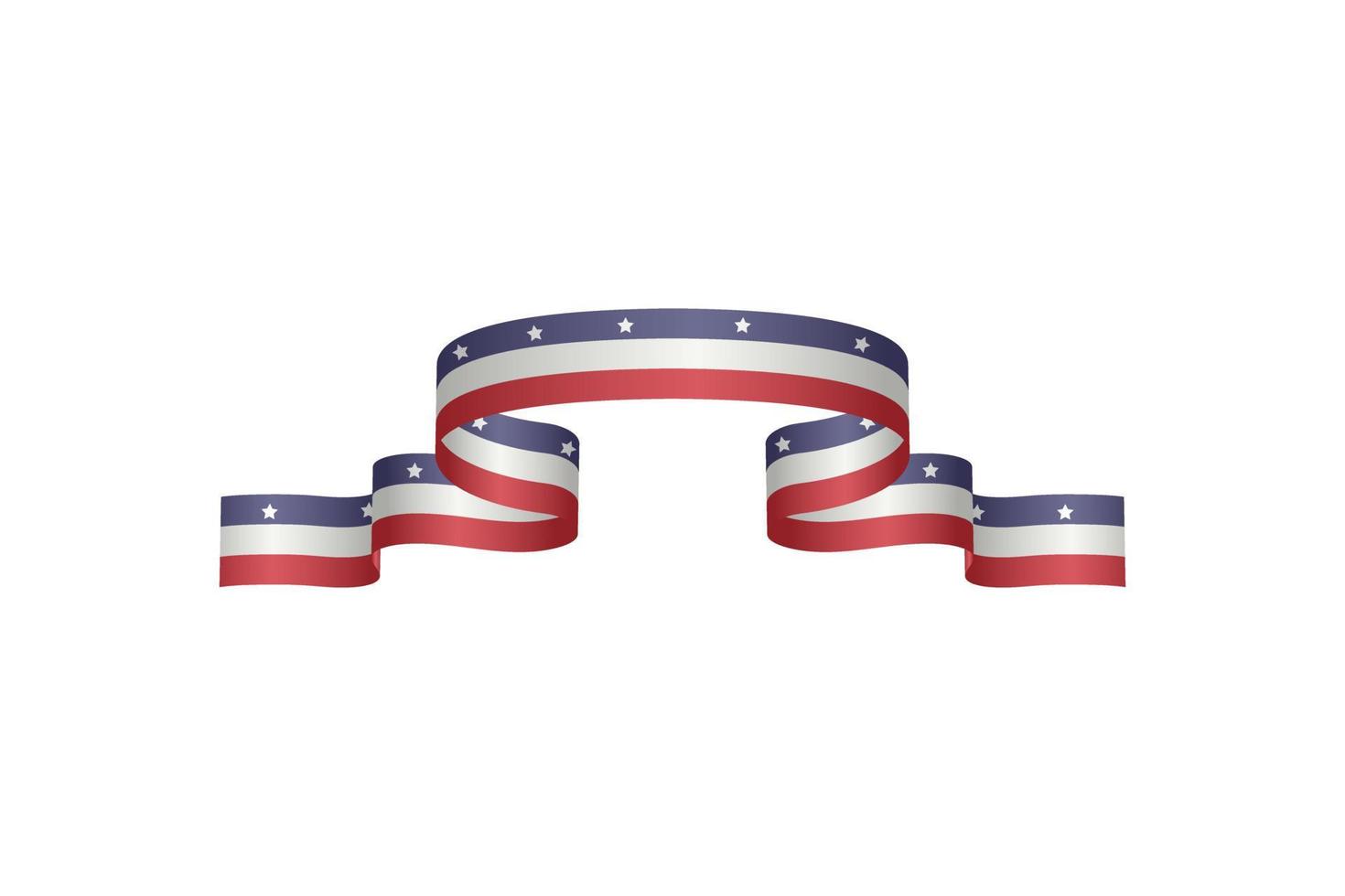 flag ribbon with the colors of the american country palette for independence day celebration decoration vector