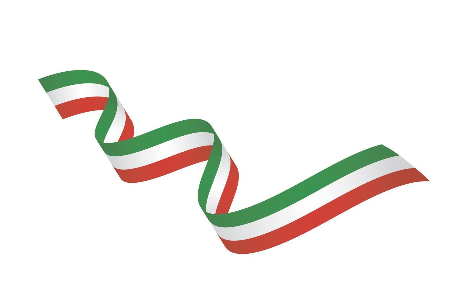 cinta de bandera con paleta de colores del país de italia para la decoración de la celebración del día de la independencia vector