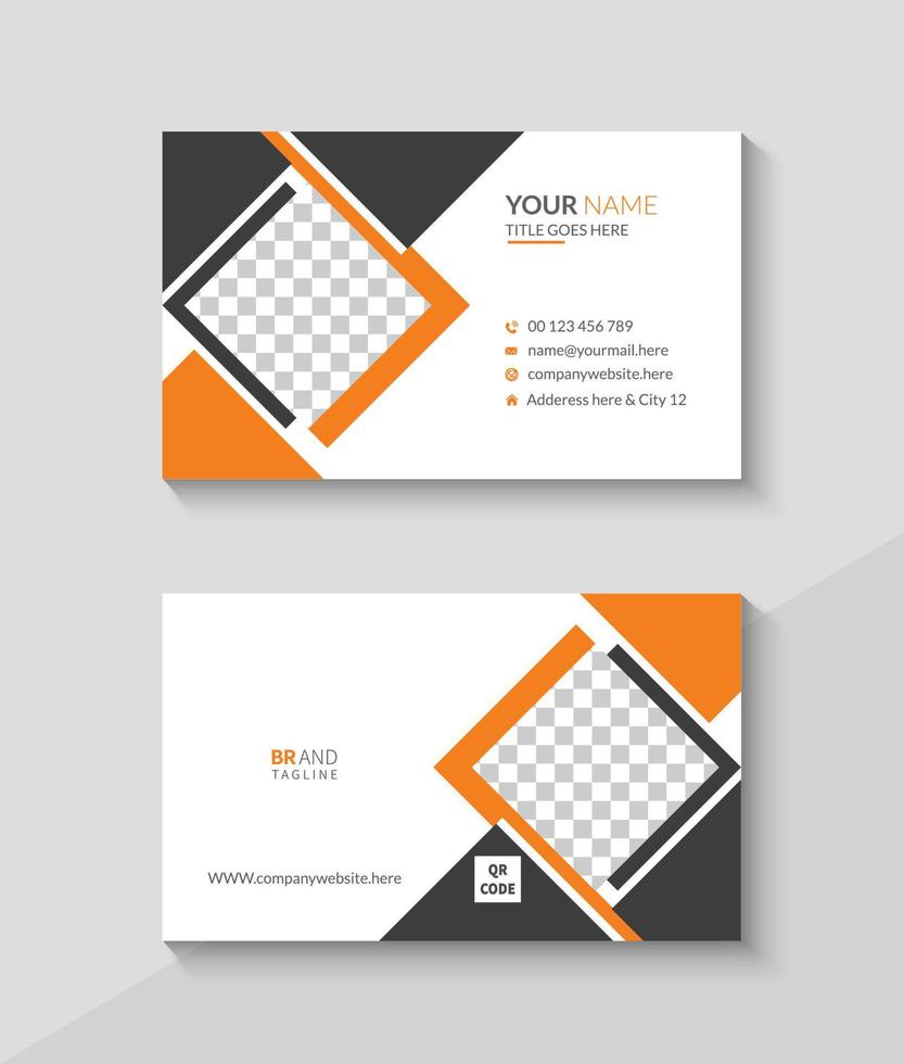 Business card design with black background, Clean and minimal name card vector