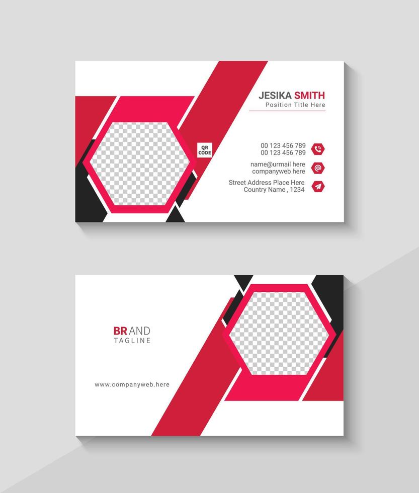 Clean, Abstract and Modern Business Card Template, Flat Visiting Design vector