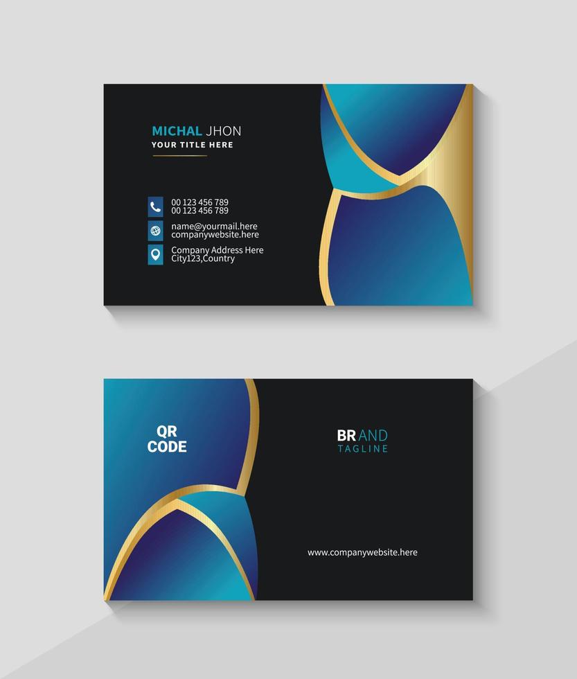 Business card design with black background, Clean and minimal name card vector