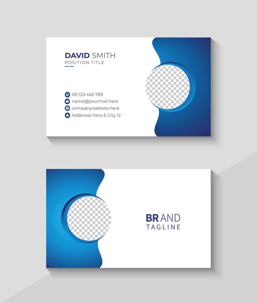 Clean, Abstract and Modern Business Card Template, Flat Visiting Design vector