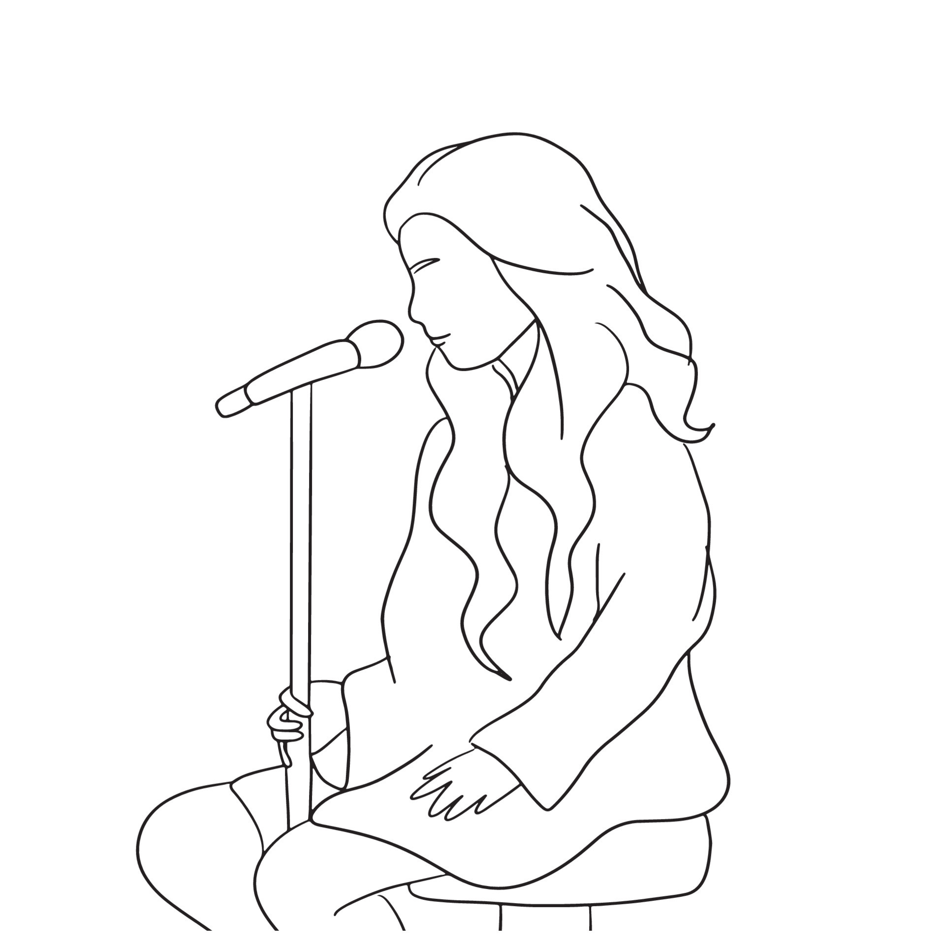 Singer Line Art Musical Outline Drawing Singing Sketch Vector File singer-line-art-musical-outline-drawing-singing-sketch-vector-file
