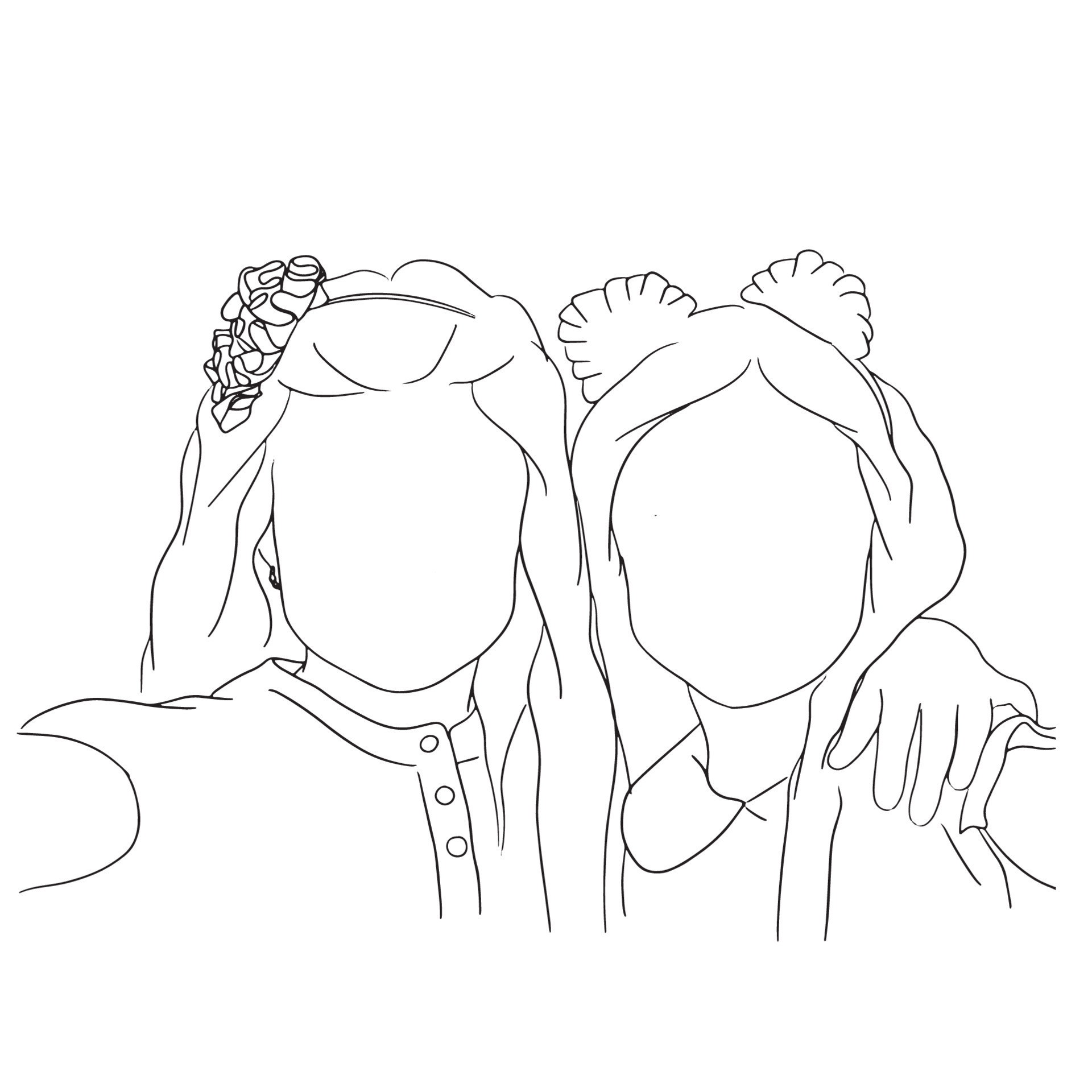 Couple Line Art Portrait