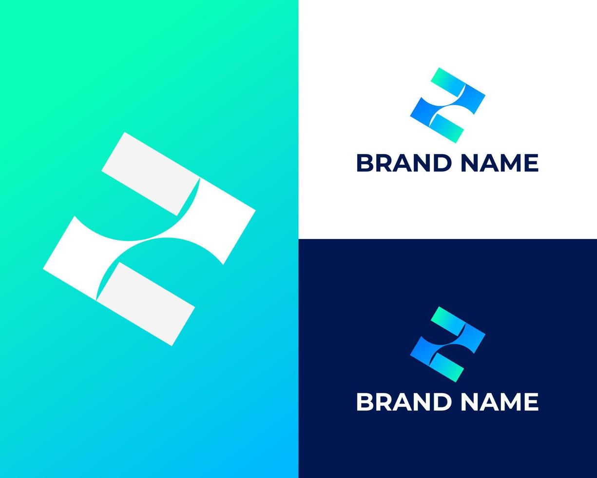 Alphabet Abstract letters monogram icon logo HZ or ZH vector