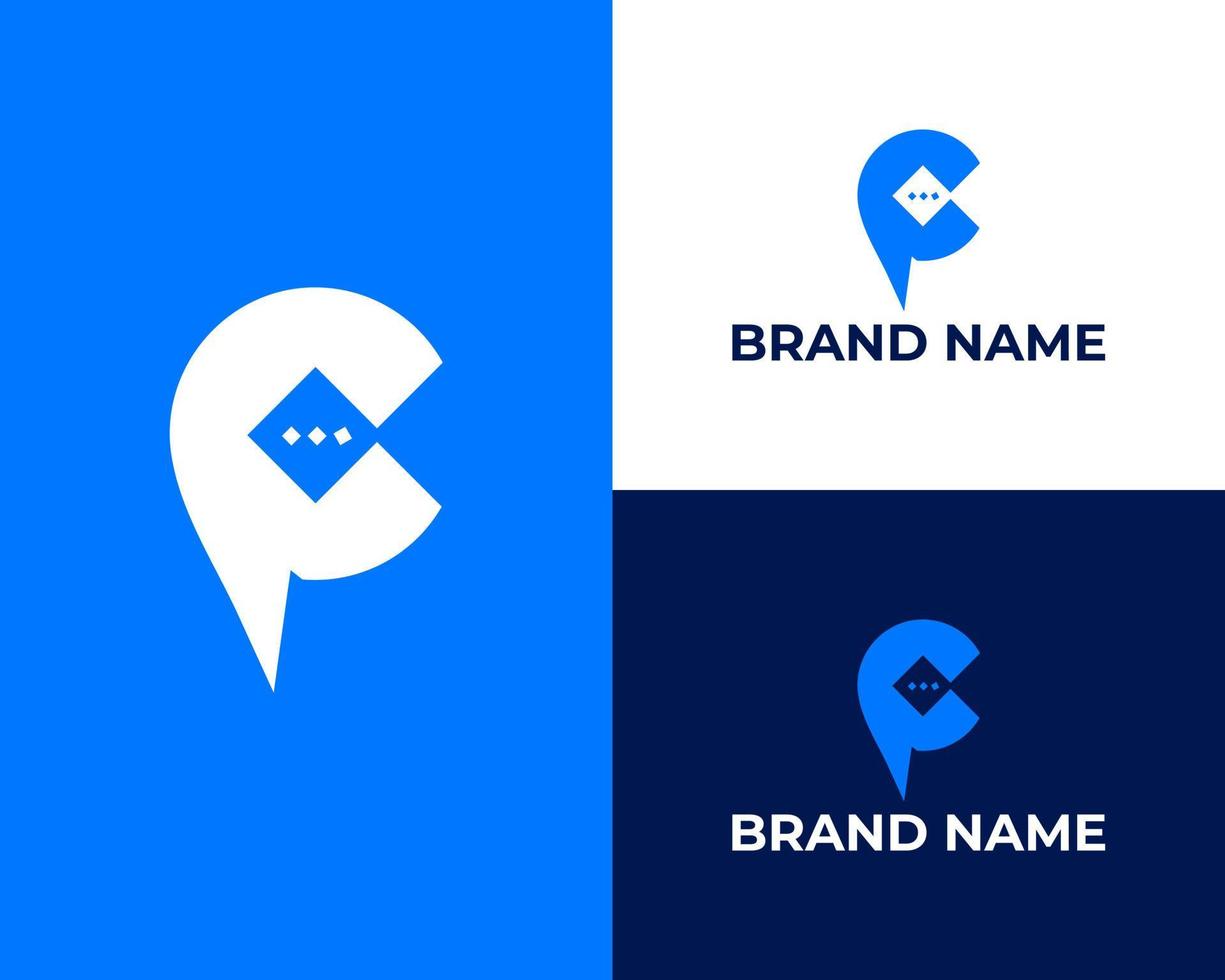 letra cp cp pc chat comunicación logotipo diseño vector elemento