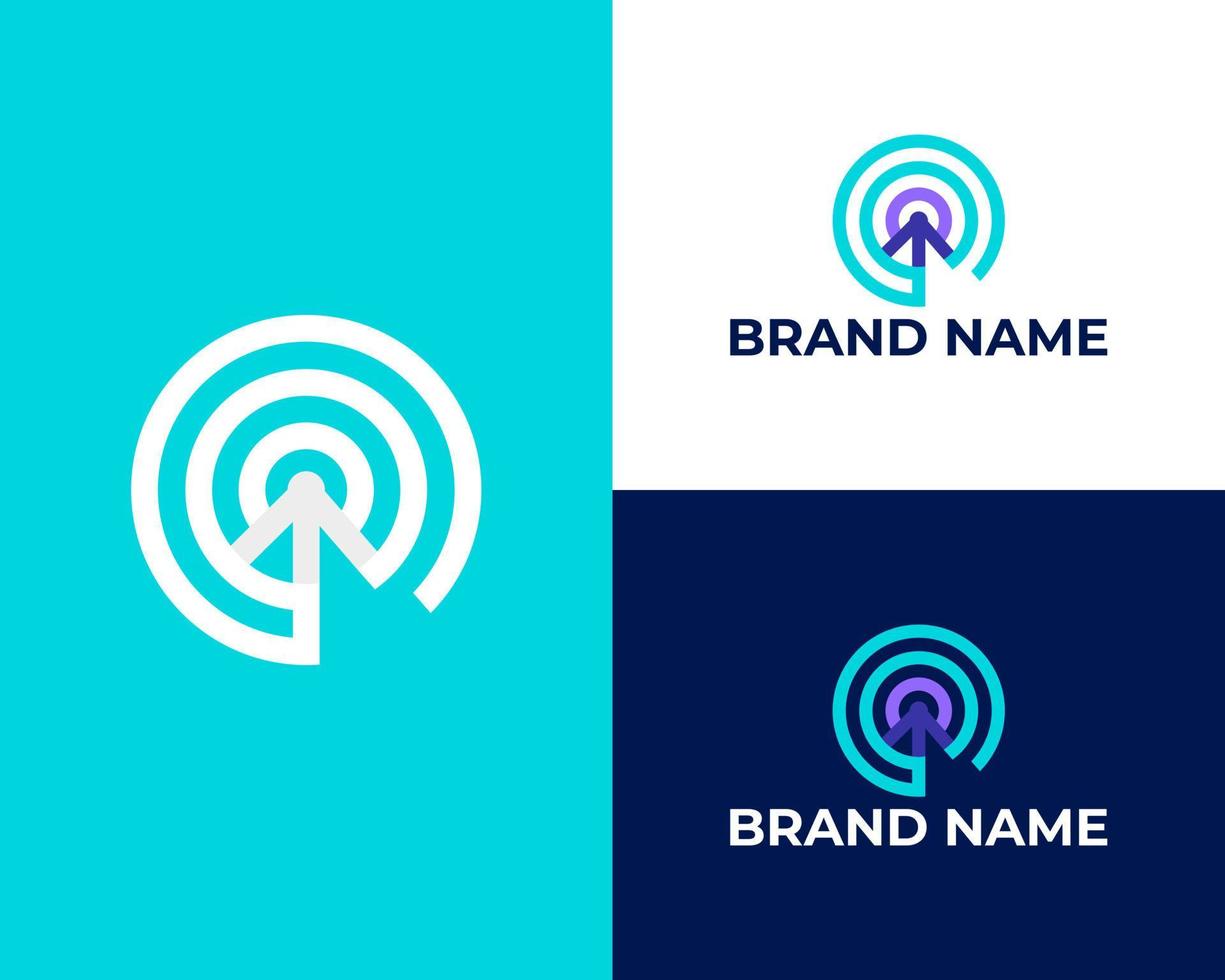 arrow right on target logo design vector