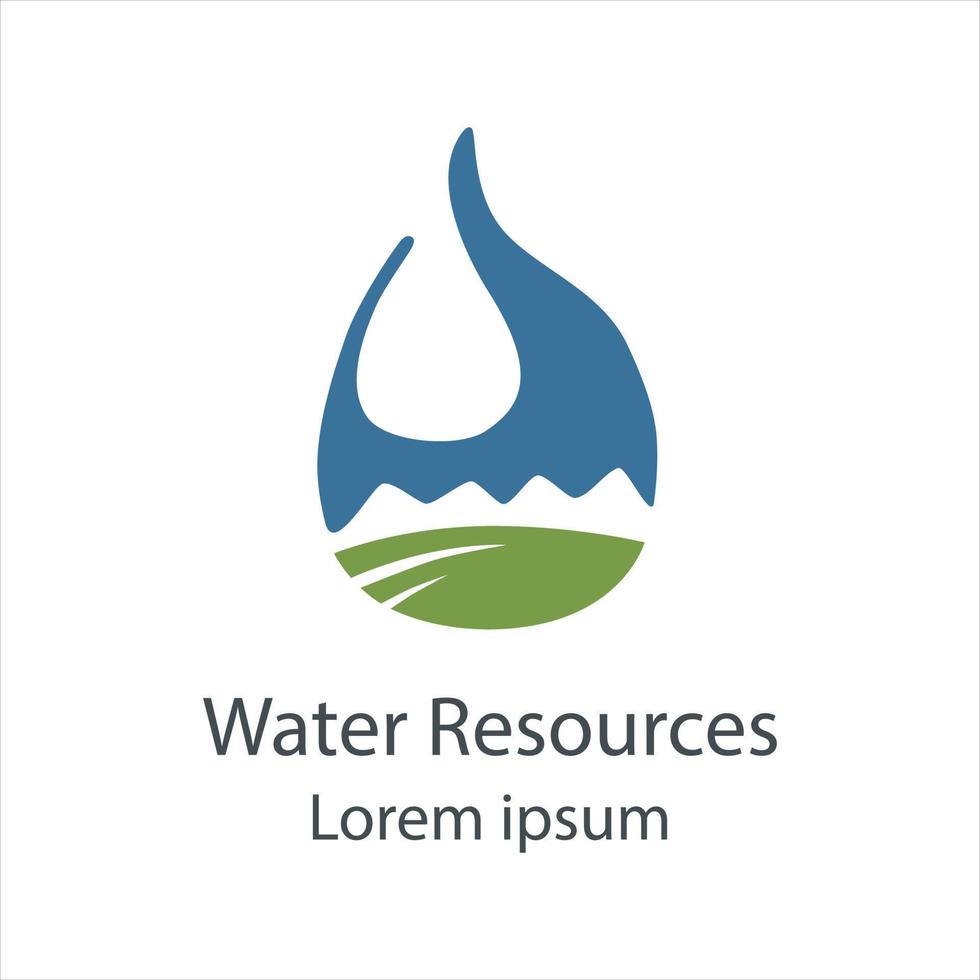 Water resources logo design template. Vector illustration. Water