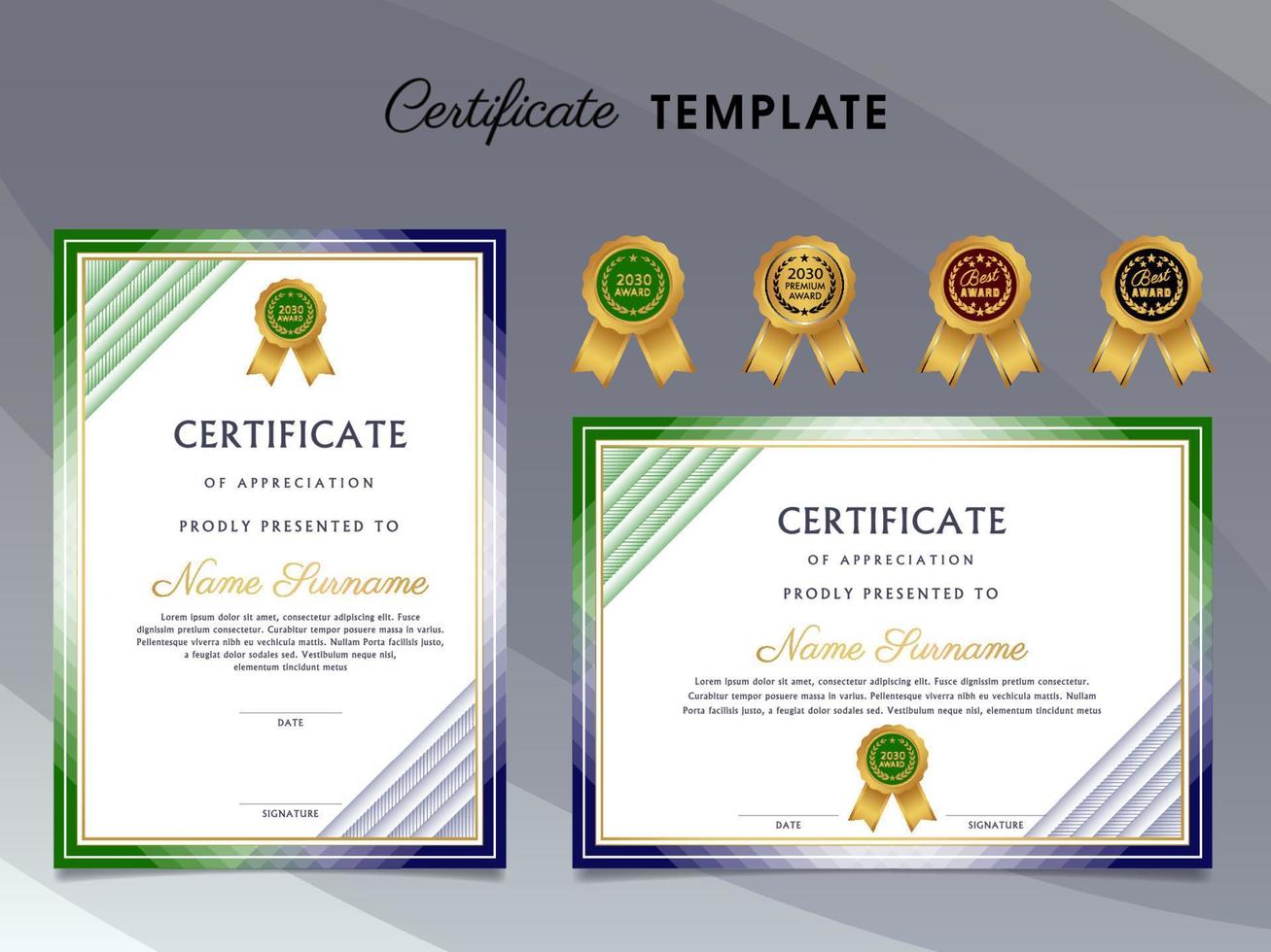 Luxury Certificate Award Design Template vector