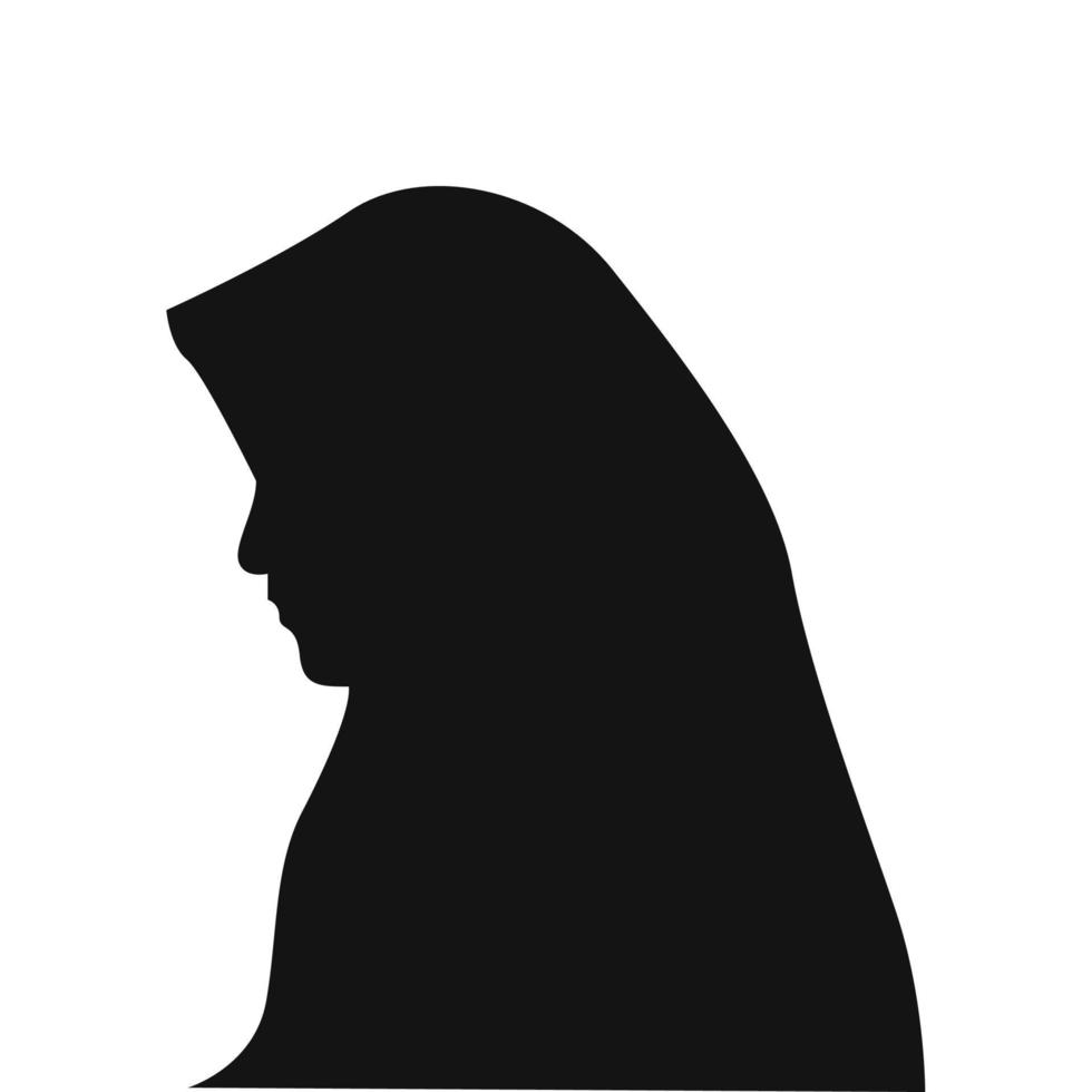 vector de silueta de mujer hijab de belleza