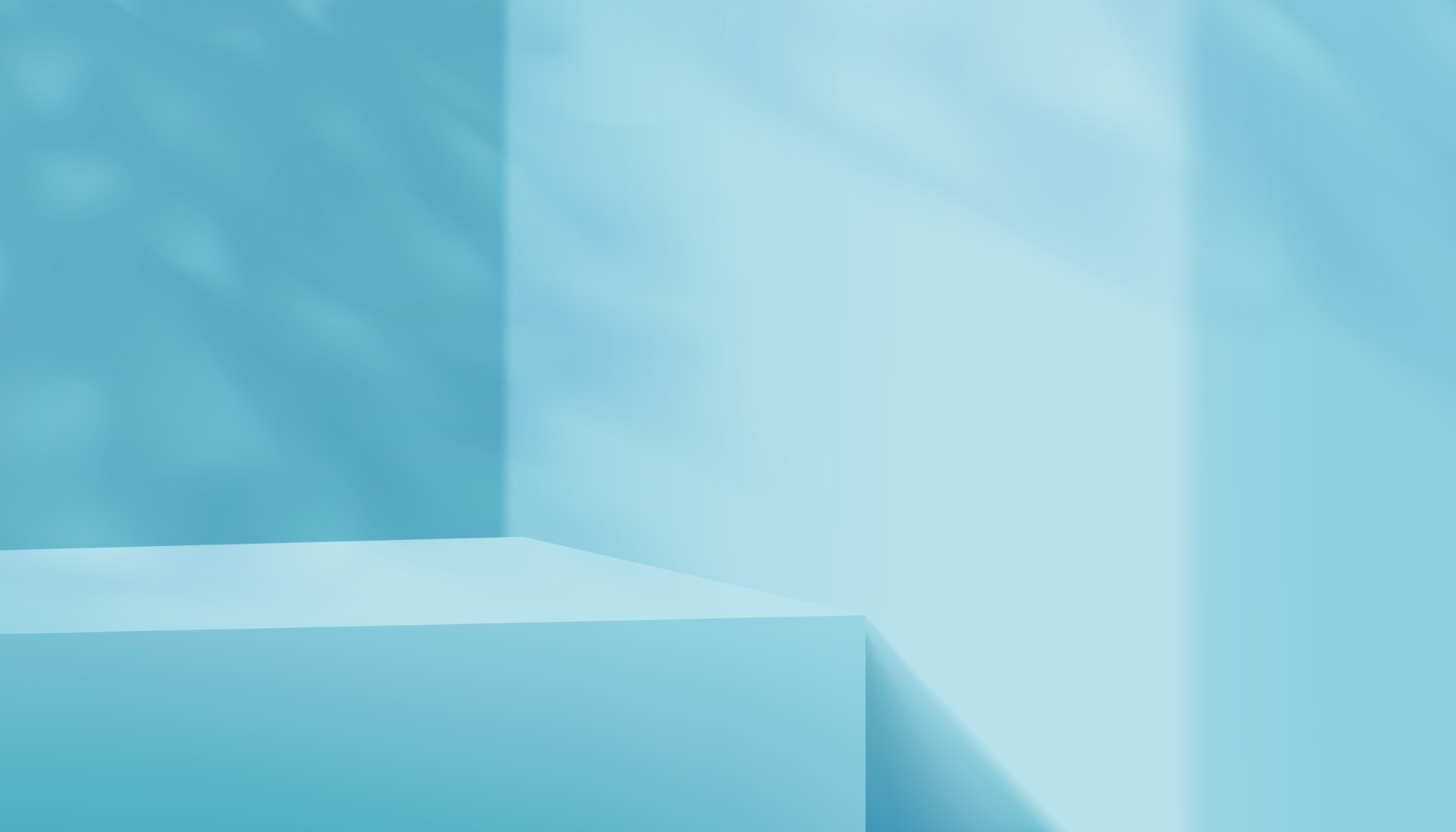 Blue Wall Background,3D Display Studio with leaves shadow,Empty Gallery