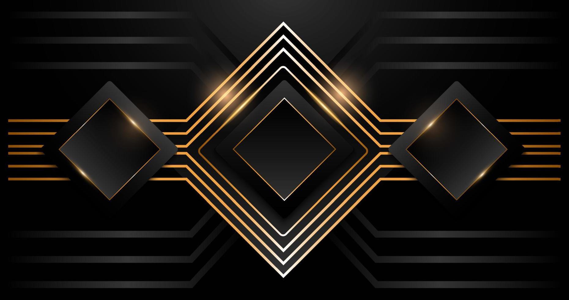 diseño de fondo negro y dorado abstracto-02 vector