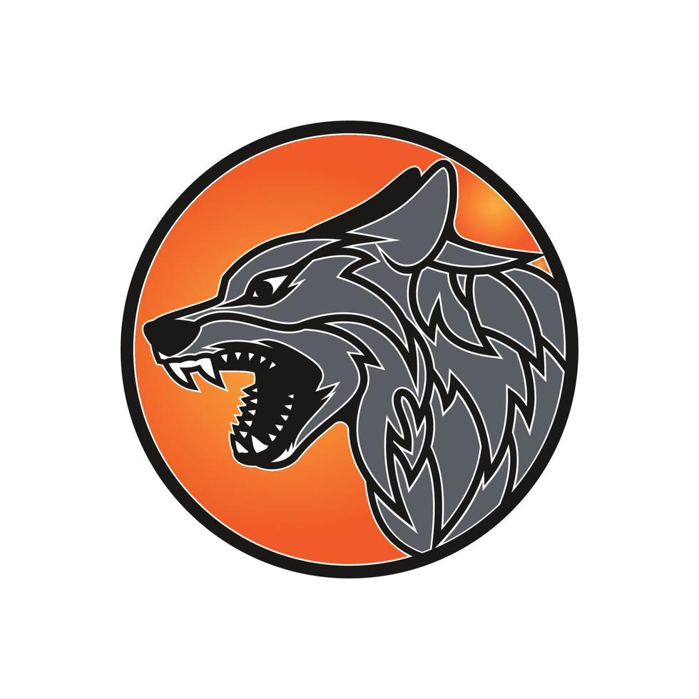 diseño de ilustración de vector de lobo