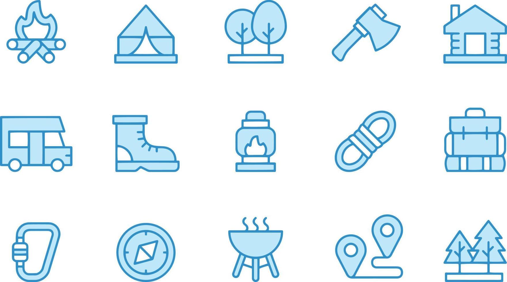 camping icons vector design