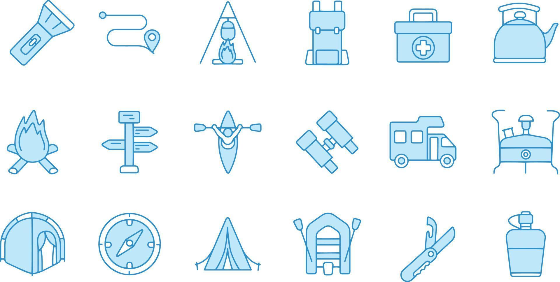 camping icons vector design