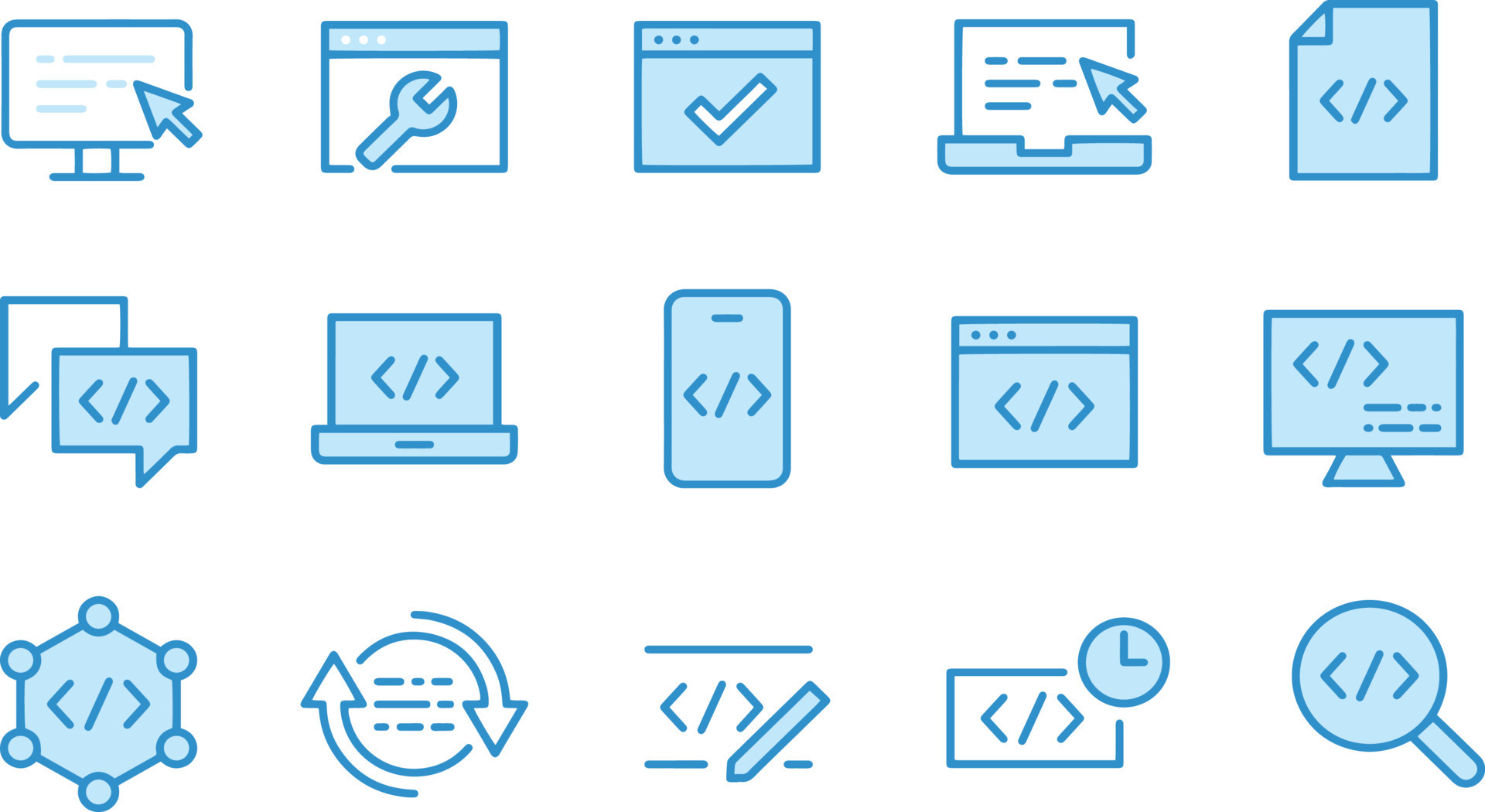Programming Icons vector design 18813850 Vector Art at Vecteezy
