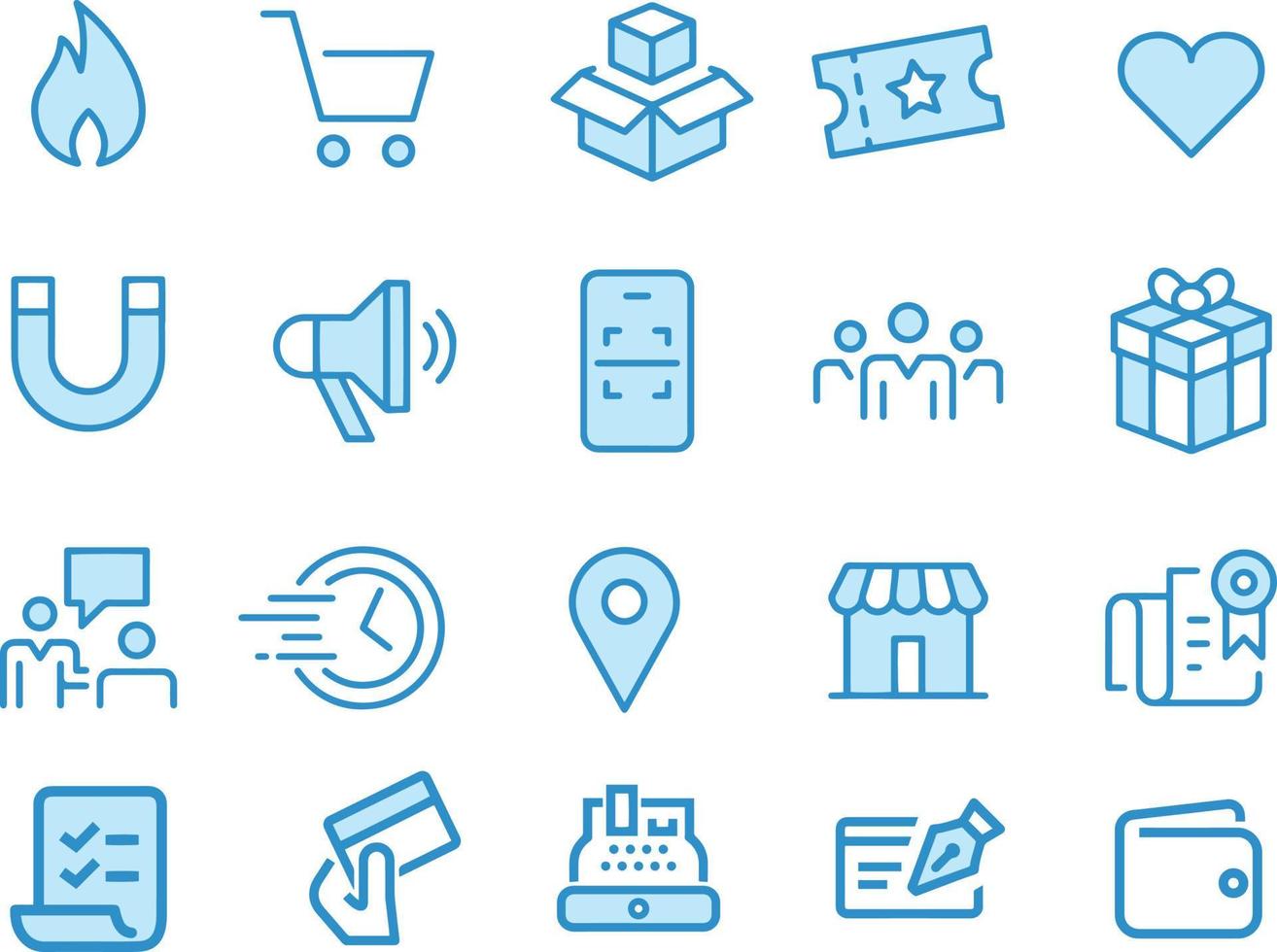 Shopping and E-commerce Icons vector design