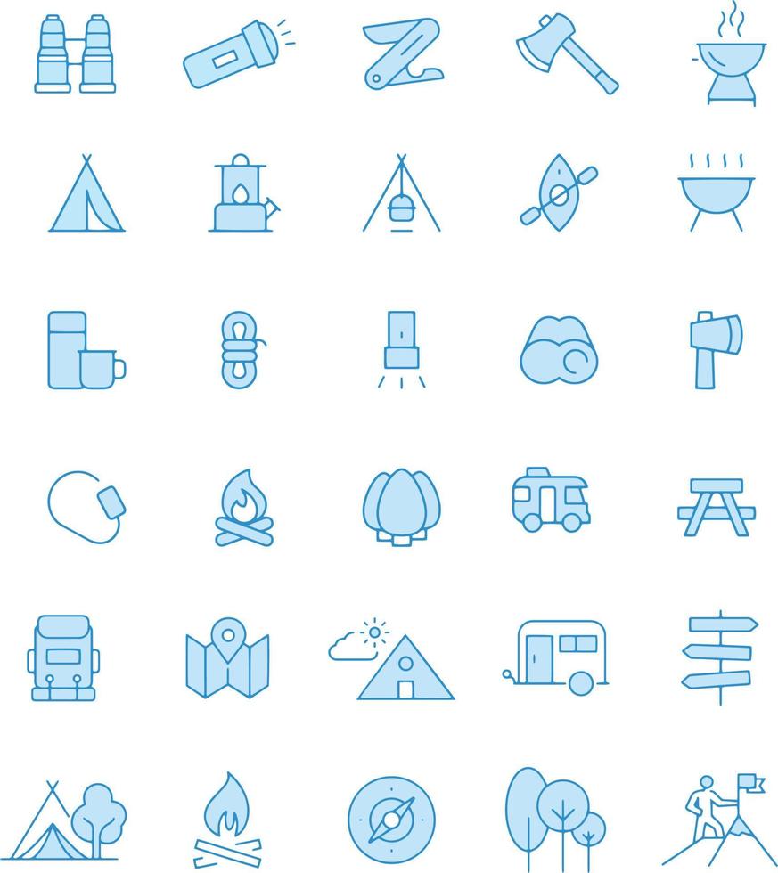 camping icons vector design