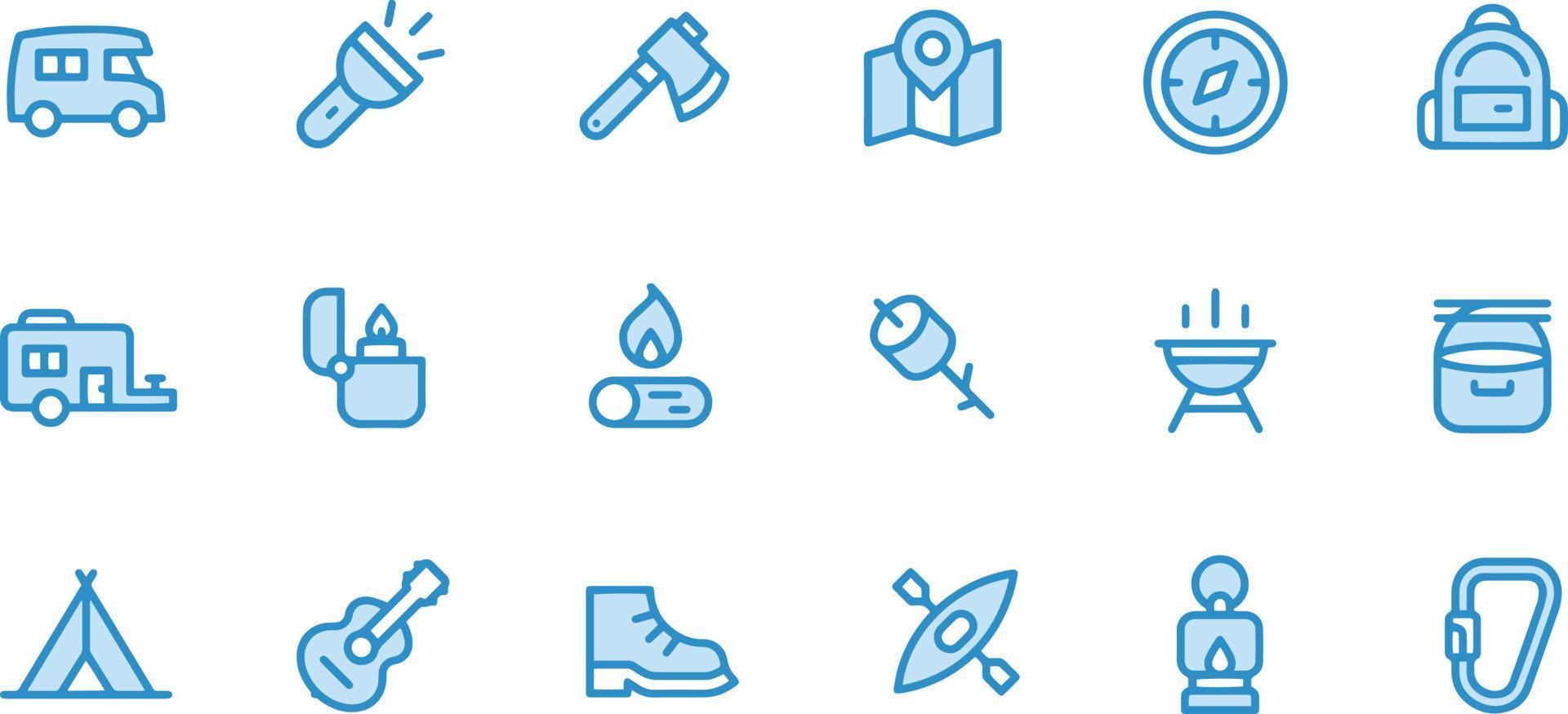 Camping Line Icons vector design