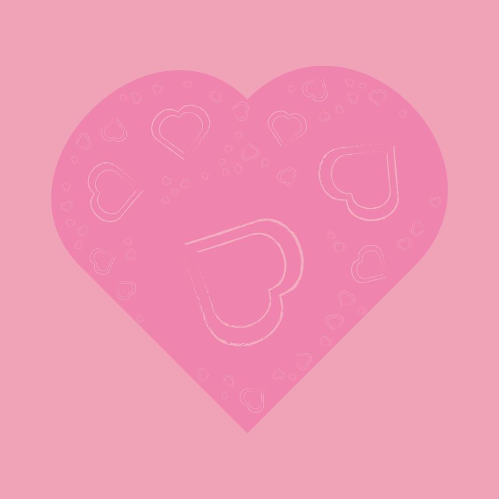 marco de fondo corazones amor sobre fondo rosa. tarjeta de felicitación vectorial. vector