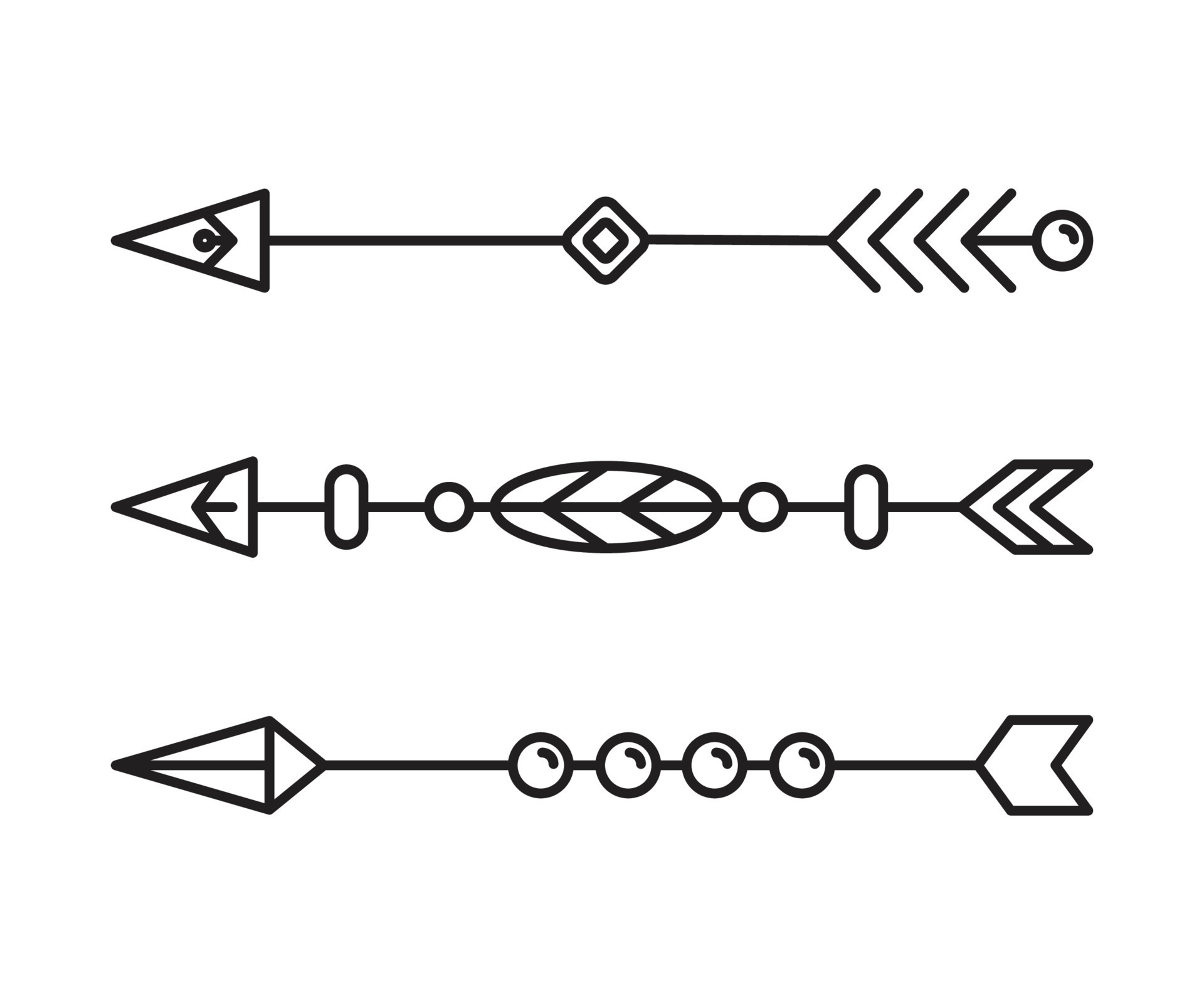 decorative arrow line art 18813910 Vector Art at Vecteezy