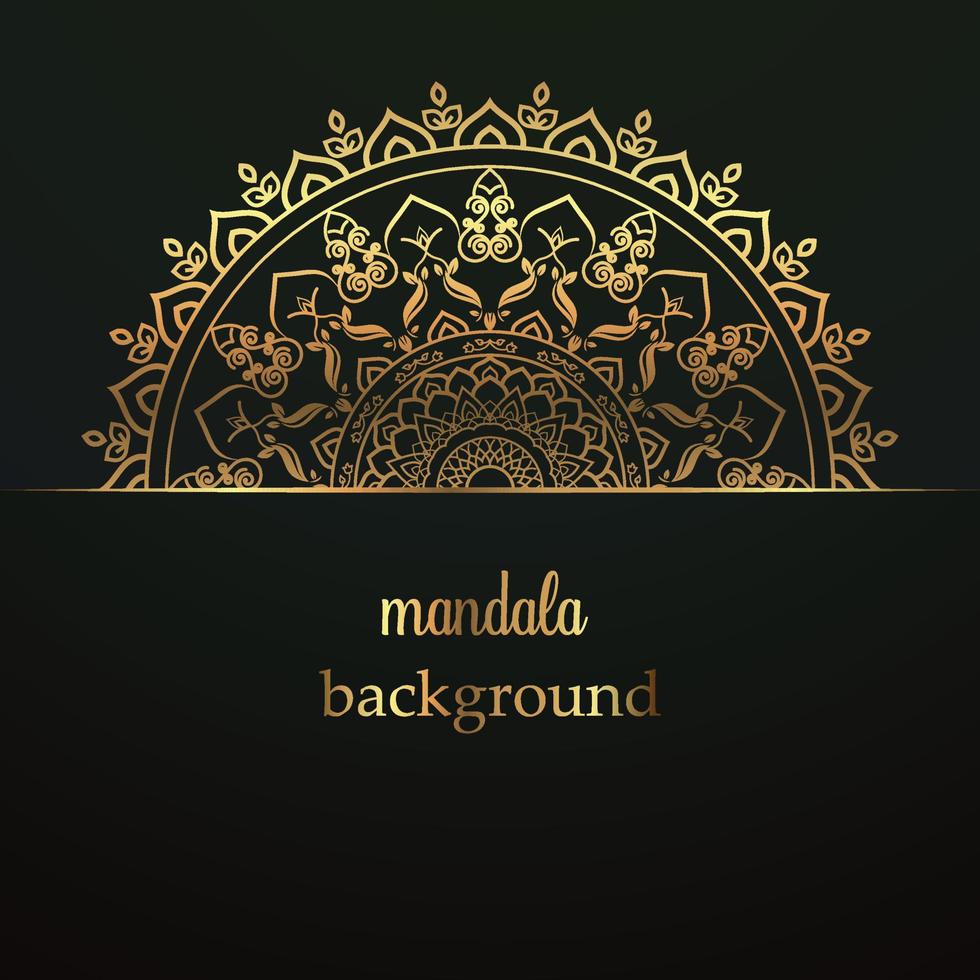 Vector luxury ornamental mandala design background with golden decoration.