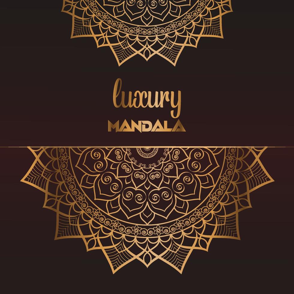 Fondo de diseño de mandala ornamental de lujo vectorial con decoración dorada. vector