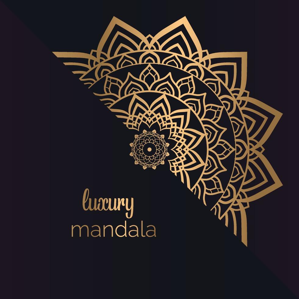 Vector luxury ornamental mandala design background with golden decoration.