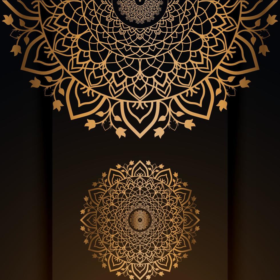 Fondo de diseño de mandala ornamental de lujo vectorial con decoración dorada. vector