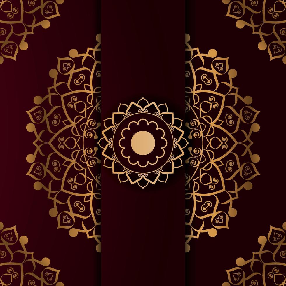 Vector luxury ornamental mandala design background with golden decoration.