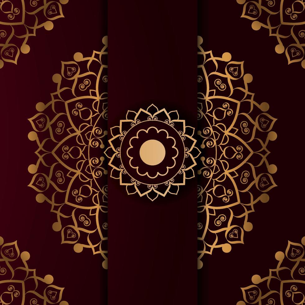 Fondo de diseño de mandala ornamental de lujo vectorial con decoración dorada. vector