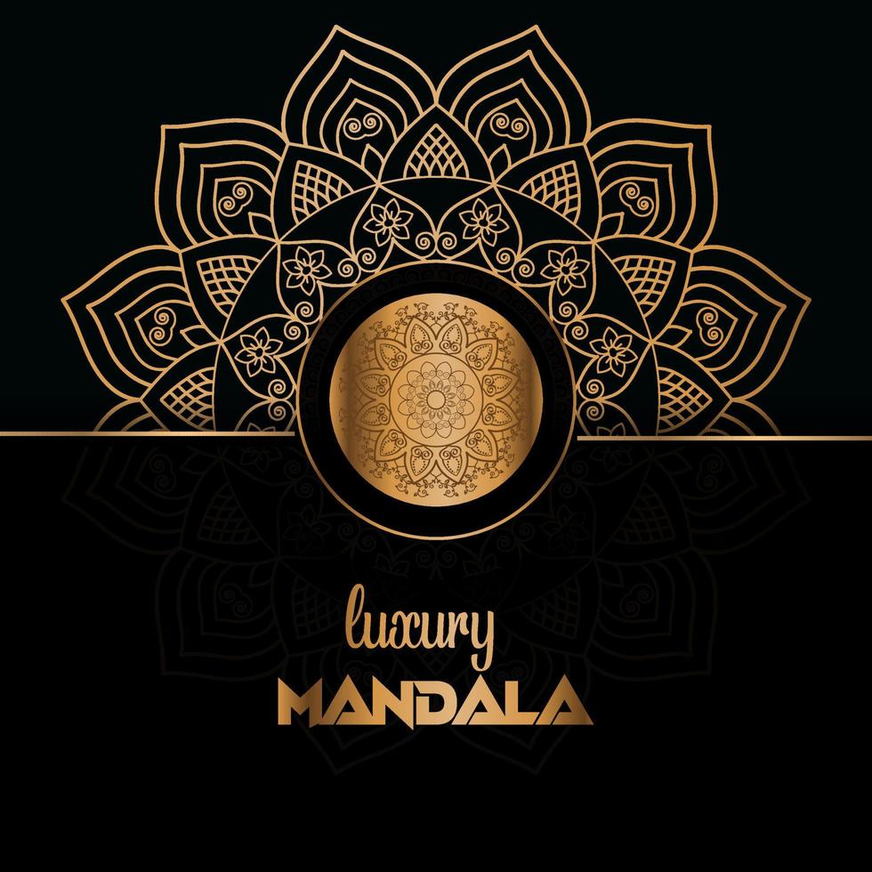 Fondo de diseño de mandala ornamental de lujo vectorial con decoración dorada. vector