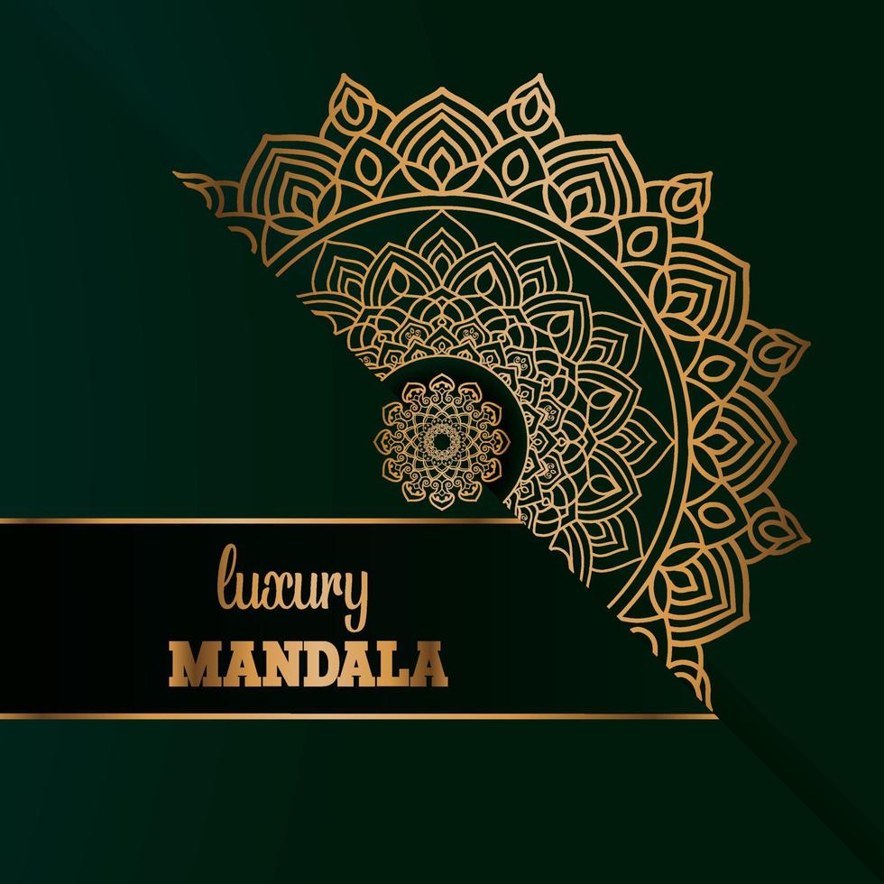 Fondo de diseño de mandala ornamental de lujo vectorial con decoración dorada. vector