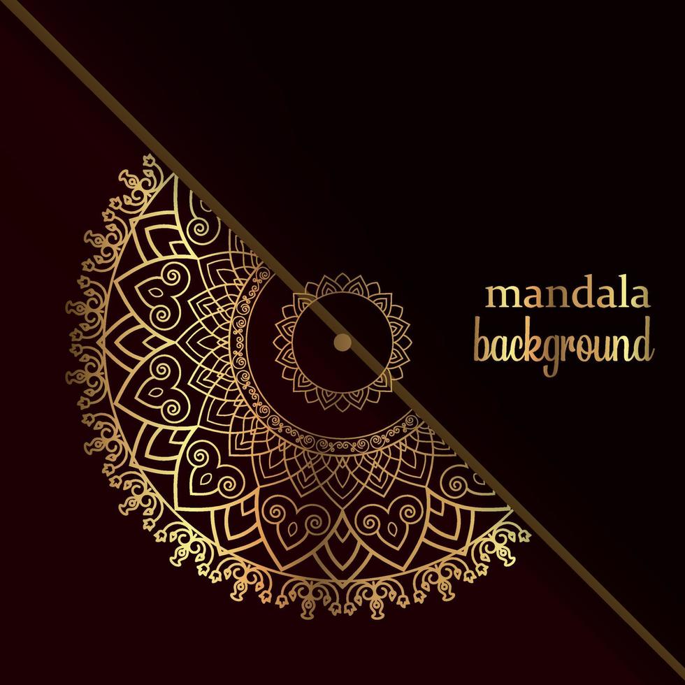 Vector luxury ornamental mandala design background with golden decoration.