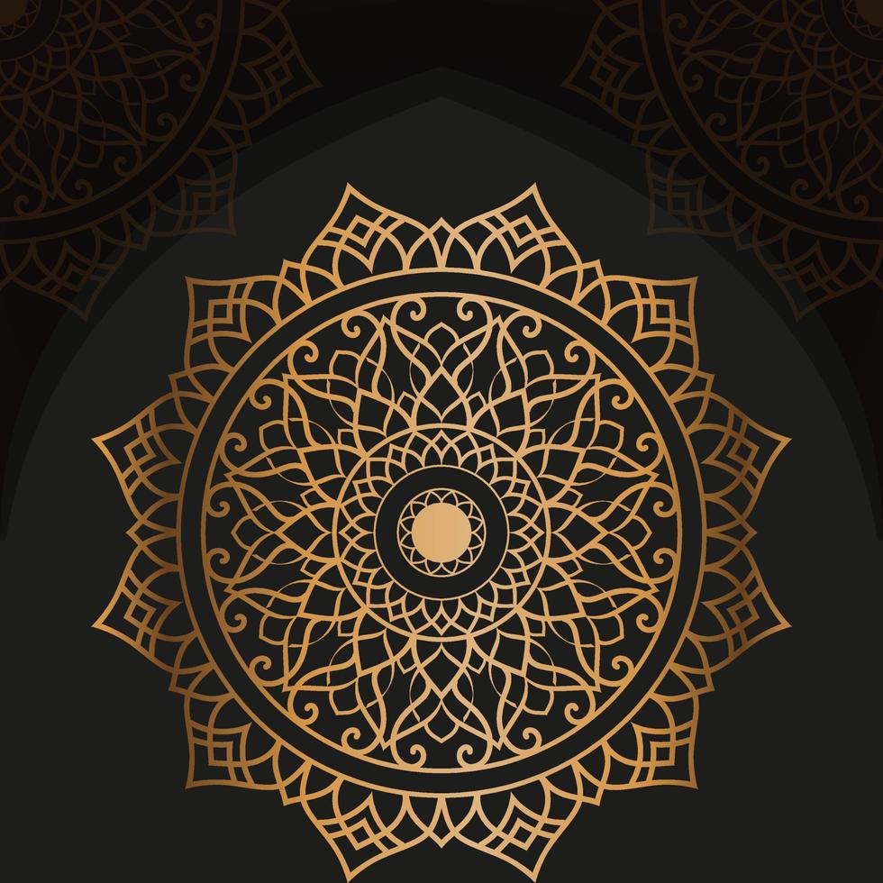 Vector luxury ornamental mandala design background with golden decoration.