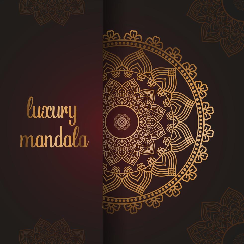 Vector luxury ornamental mandala design background with golden decoration.