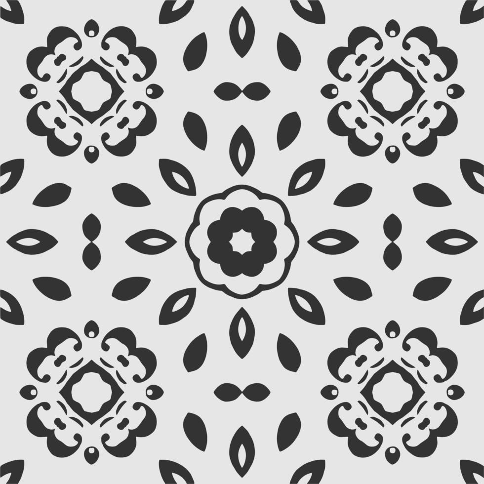 vector coloring geometric flower shapes and textile fabric pattern background.