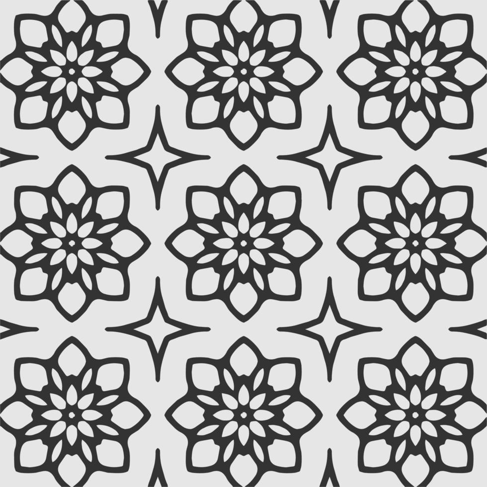 vector para colorear formas geométricas de flores y fondo de patrón de tela textil.
