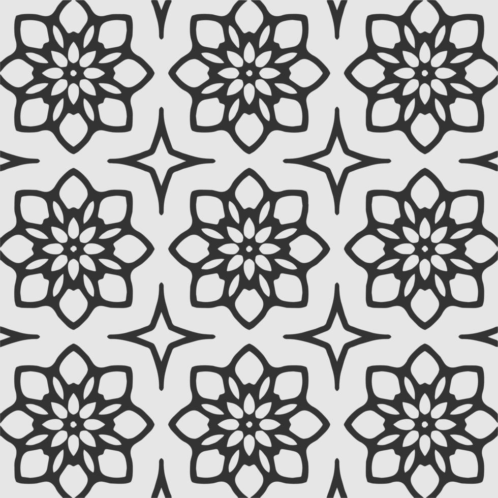 vector coloring geometric flower shapes and textile fabric pattern background.