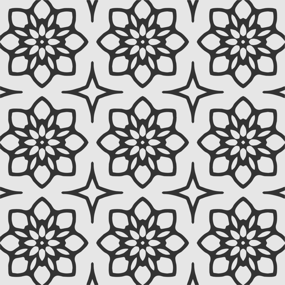 vector coloring geometric flower shapes and textile fabric pattern background.