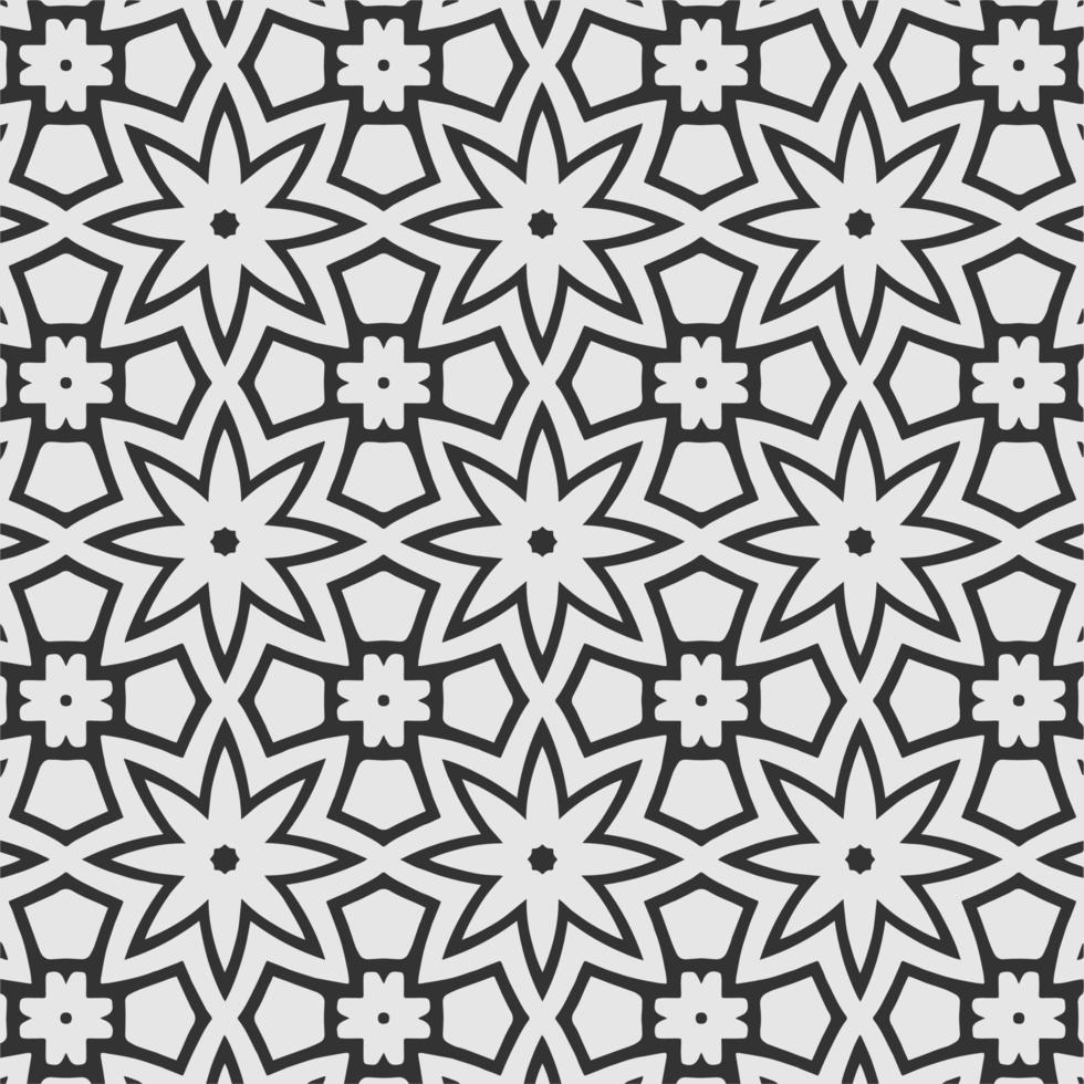 vector coloring geometric flower shapes and textile fabric pattern background.