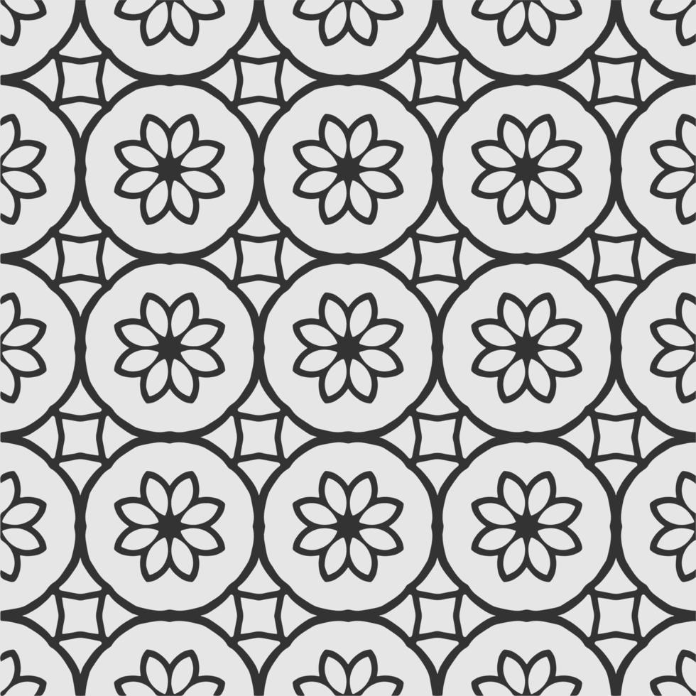 vector coloring geometric flower shapes and textile fabric pattern background.