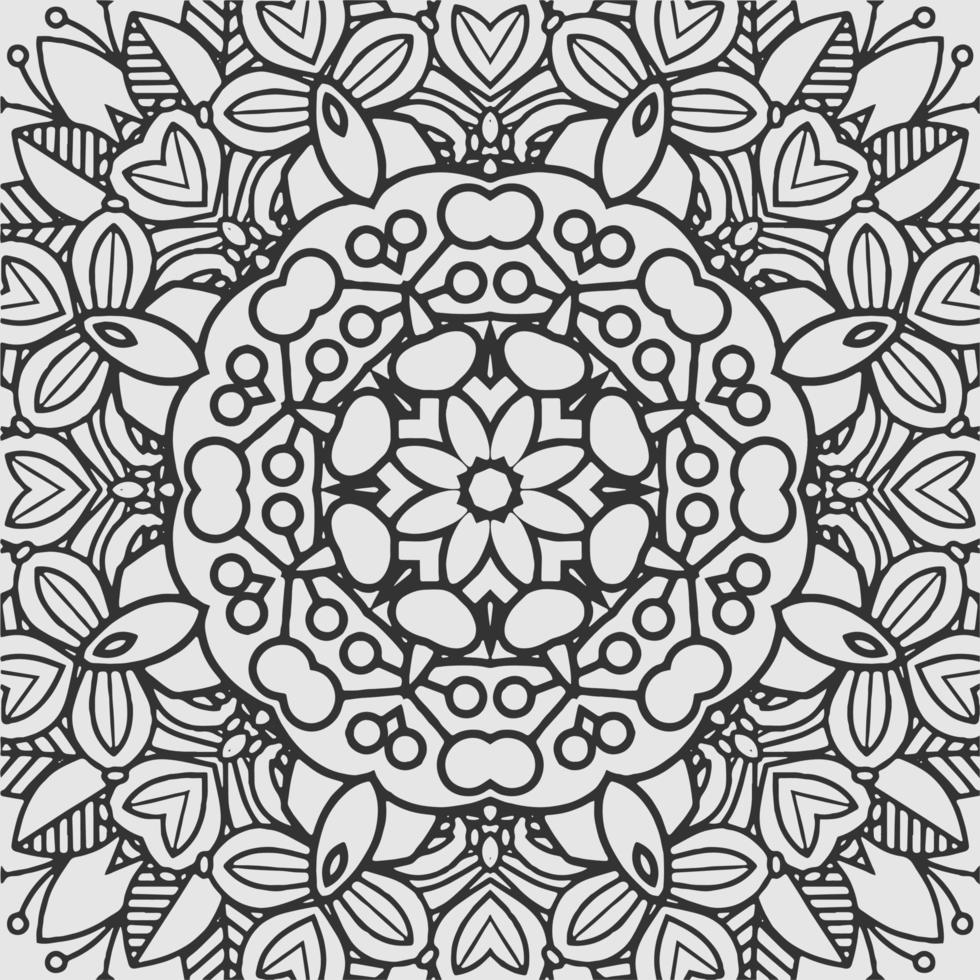 vector coloring geometric flower shapes and textile fabric pattern background.