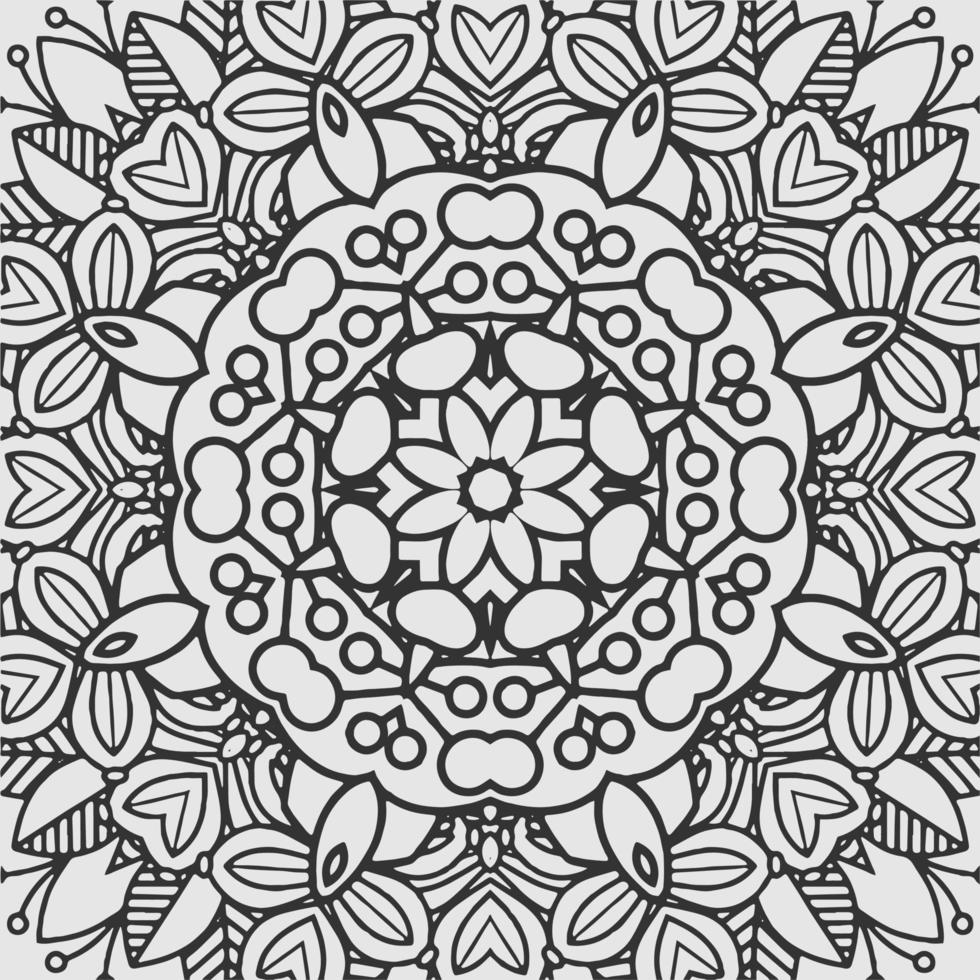 vector coloring geometric flower shapes and textile fabric pattern background.