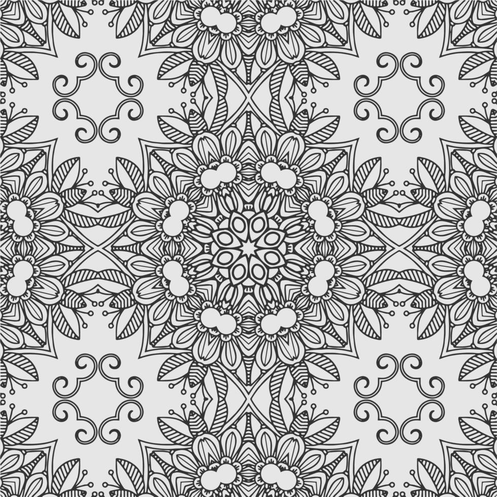 vector coloring geometric flower shapes and textile fabric pattern background.