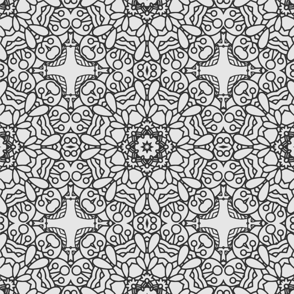vector coloring geometric flower shapes and textile fabric pattern background.