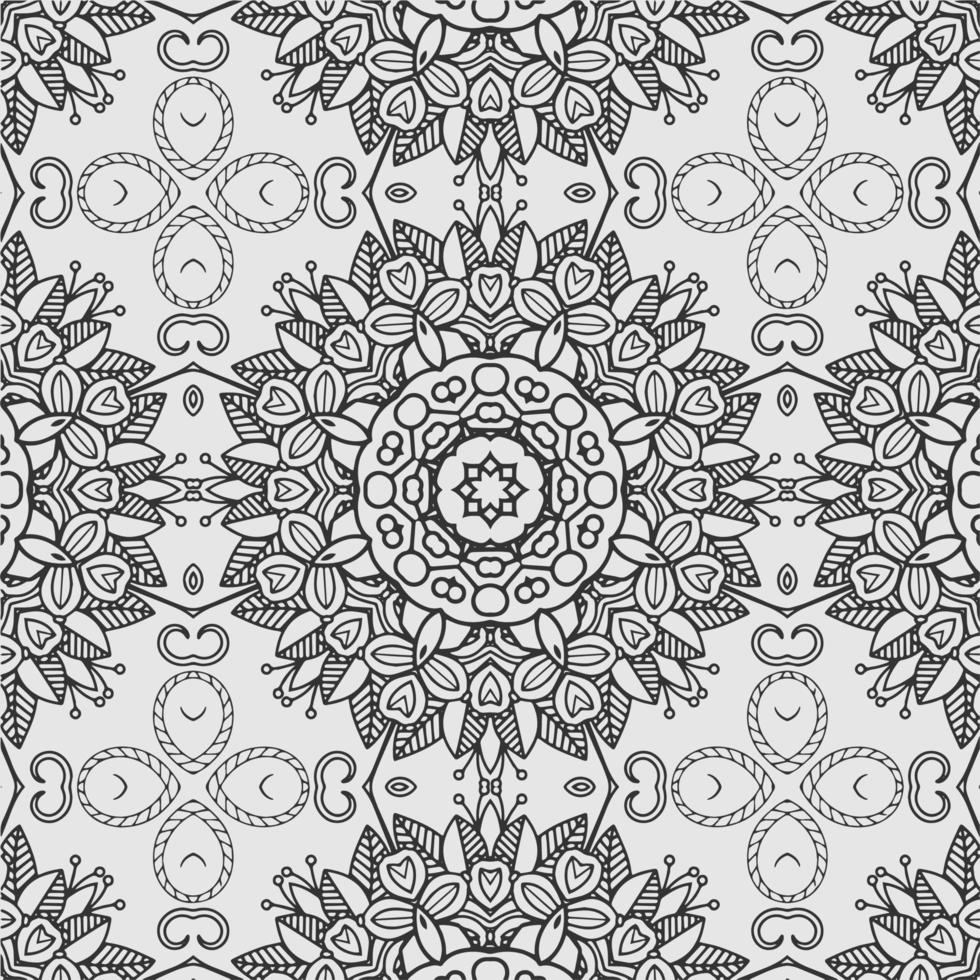 vector coloring geometric flower shapes and textile fabric pattern background.